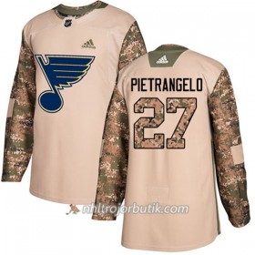 Män Ishockey St. Louis Blues Tröja Alex Pietrangelo 27 Adidas 2017-2018 Camo Veterans Day Practice Authentic